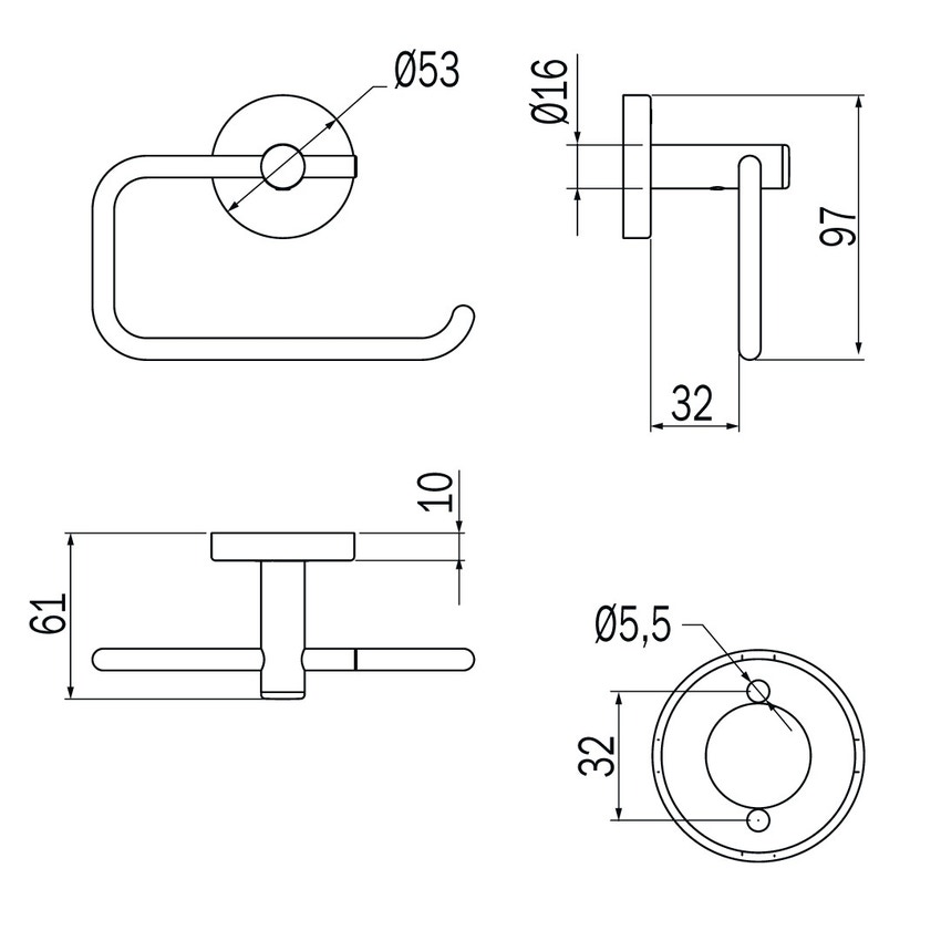 Immagine di Inda GEALUNA portarotolo, finitura cromo A1025BCR