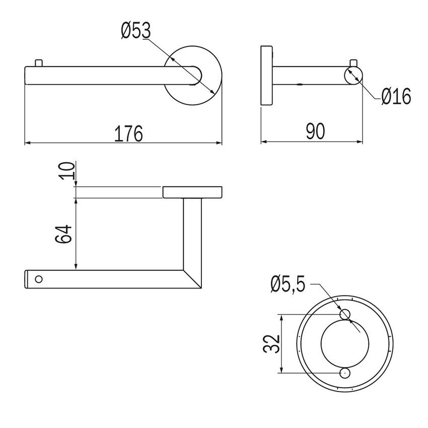 Immagine di Inda GEALUNA portarotolo destro, finitura cromo A1025DCR