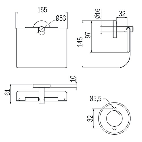 Immagine di Inda GEALUNA portarotolo con coperchio, finitura cromo A10260CR
