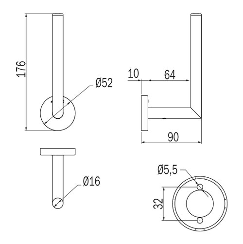Immagine di Inda GEALUNA portarotolo di scorta, finitura cromo A10280CR