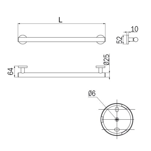 Immagine di Inda GEALUNA maniglione 1.500N (150 Kg) L.30 cm, finitura cromo A10950CR