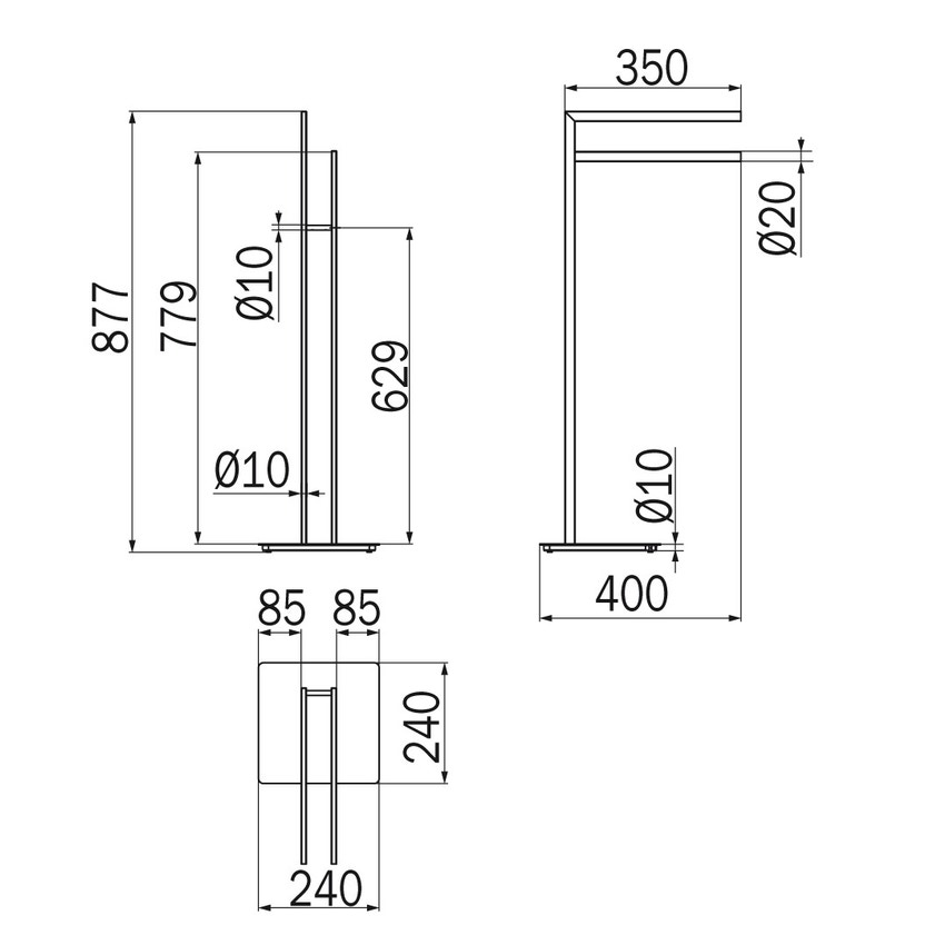 Immagine di Inda Piantana con 2 portasalviette, finitura cromo A33850CR