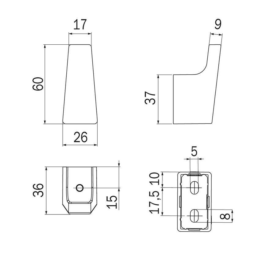 Immagine di Inda LOGIC appendiabiti, finitura cromo A5520ACR
