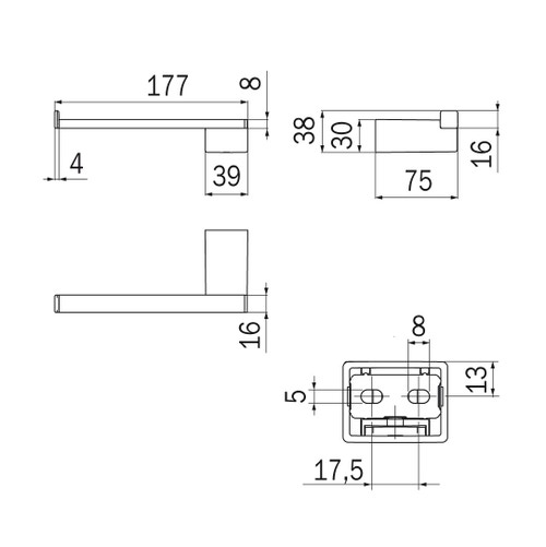 Immagine di Inda LOGIC portarotolo, colore nero finitura opaco A5525ANE