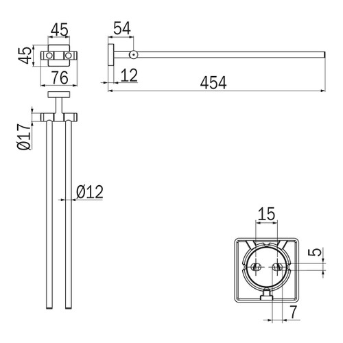 Immagine di Inda FORUM QUADRA porta salviette a snodo, finitura cromo A30150CR
