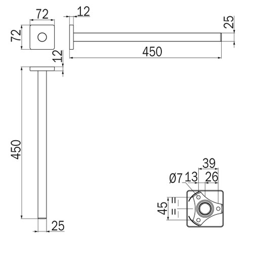 Immagine di Inda FORUM QUADRA porta salviette singolo, finitura cromo A3015ACR