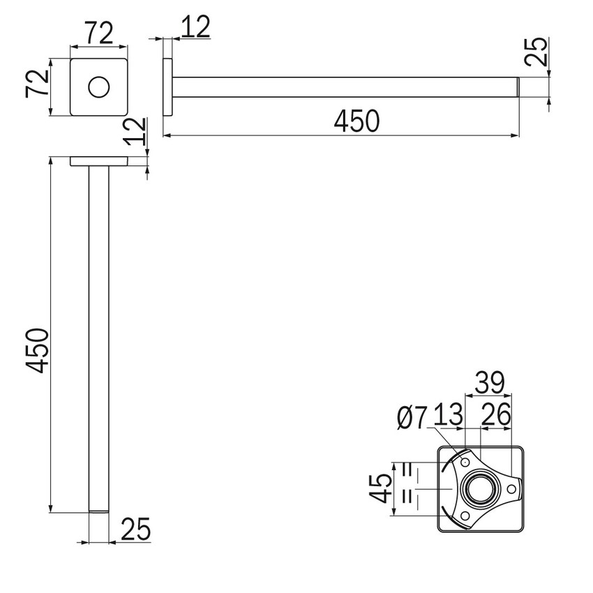Immagine di Inda FORUM QUADRA porta salviette singolo, finitura cromo A3015ACR