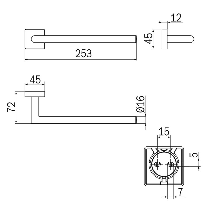 Immagine di Inda FORUM QUADRA porta rotolo, finitura cromo A3018ACR