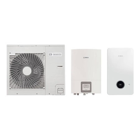 Immagine di Bosch Hybrid Smart Sistema ibrido composto da pompa di calore splittata 4 kW con unità interna Compress CSH3400iAW 4 e caldaia a condensazione compatta combi GC2300W 24/30 C 24 kW in riscaldamento e 30 kW in sanitario 7735210133