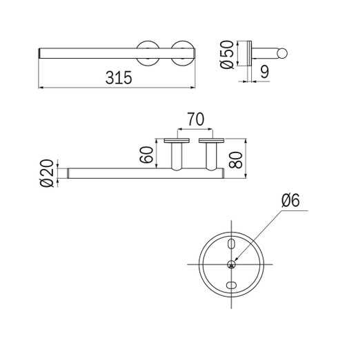 Immagine di Inda TOUCH portasalviette, finitura cromo A4618ACR