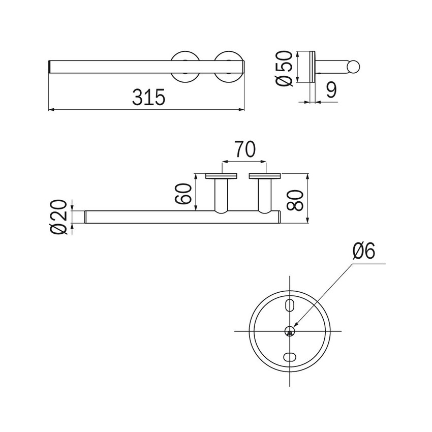 Immagine di Inda TOUCH portasalviette, finitura cromo A4618ACR