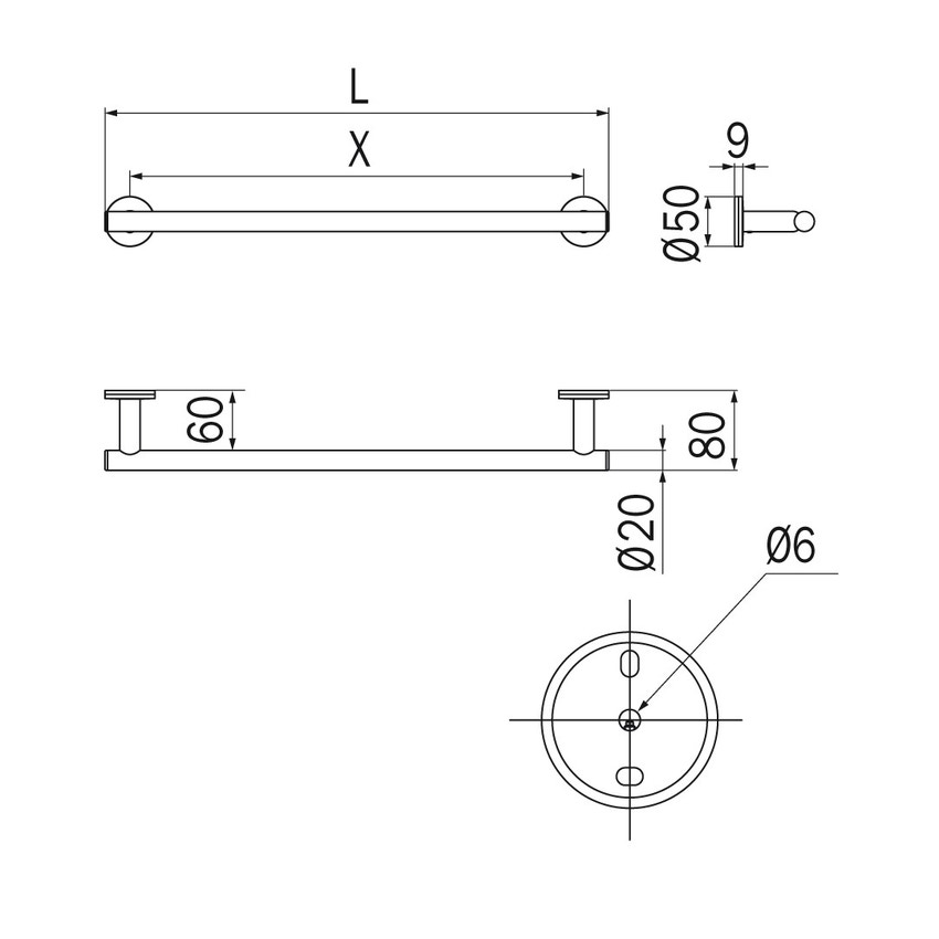 Immagine di Inda TOUCH portasalviette L.32 cm, finitura cromo A4618ECR