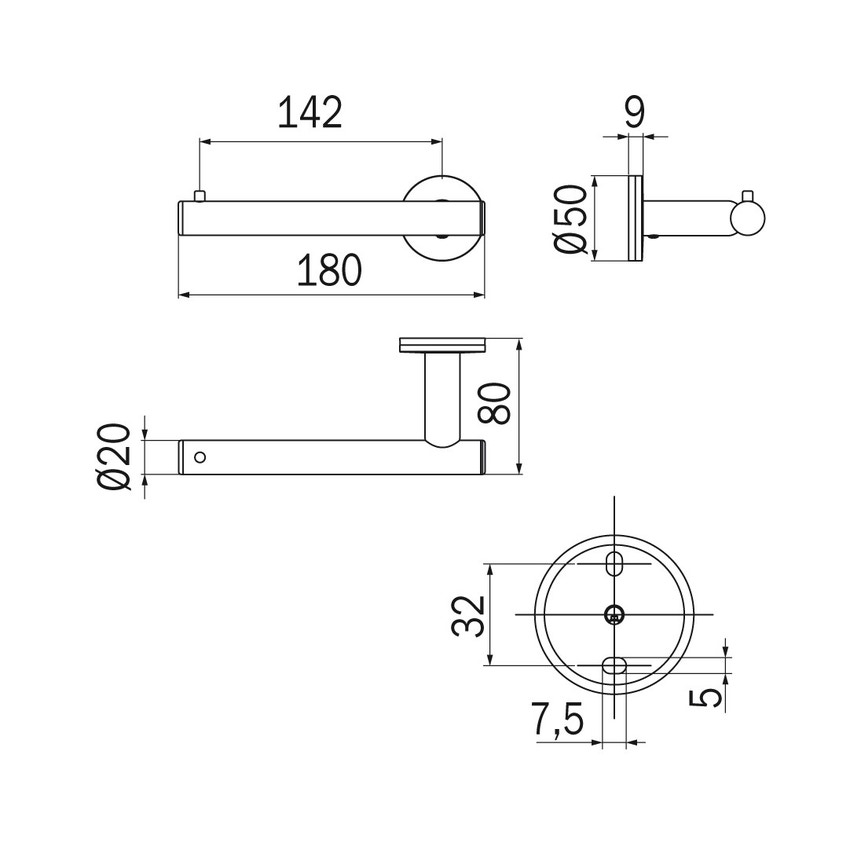 Immagine di Inda TOUCH portarotolo destro, finitura cromo A4625ACR