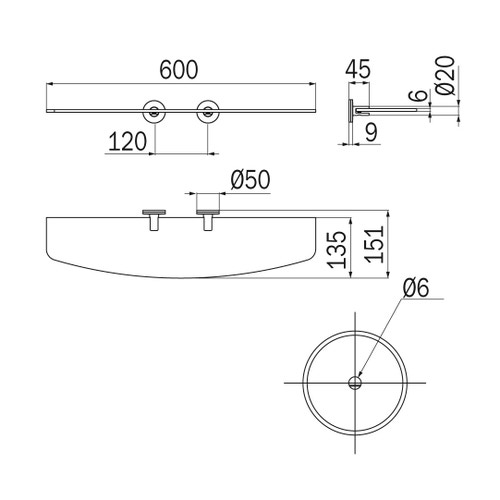 Immagine di Inda TOUCH mensola in cristallo satinato temperato con supporti, finitura cromo A46080CR21