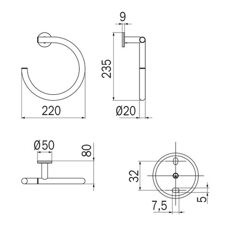 Immagine di Inda TOUCH portasalviette ad anello, finitura cromo A46160CR