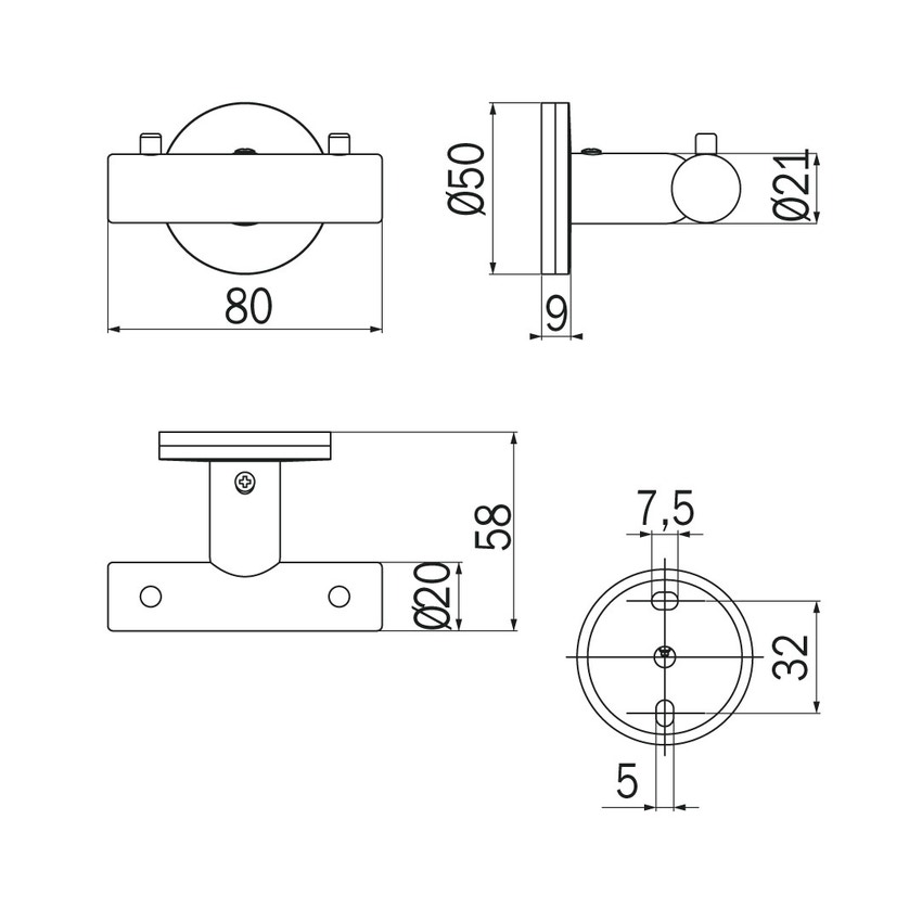 Immagine di Inda TOUCH appendiabiti doppio, finitura cromo A46210CR