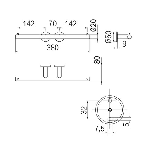 Immagine di Inda TOUCH portarotolo doppio, finitura cromo A46252CR