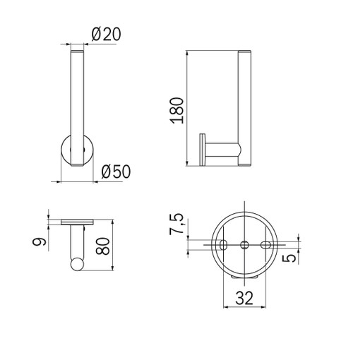 Immagine di Inda TOUCH portarotolo di scorta, finitura cromo A46280CR