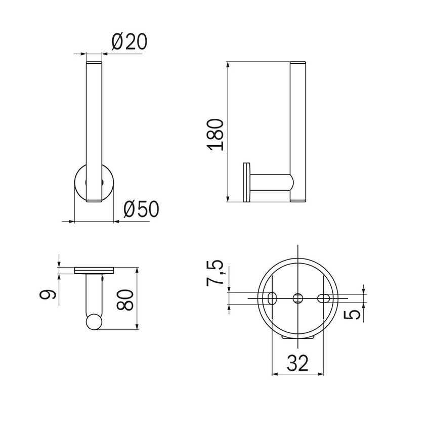 Immagine di Inda TOUCH portarotolo di scorta, finitura cromo A46280CR