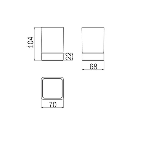 Immagine di Inda LEA portabicchiere da appoggio con bicchiere in vetro satinato, finitura cromo A1810ZCR21