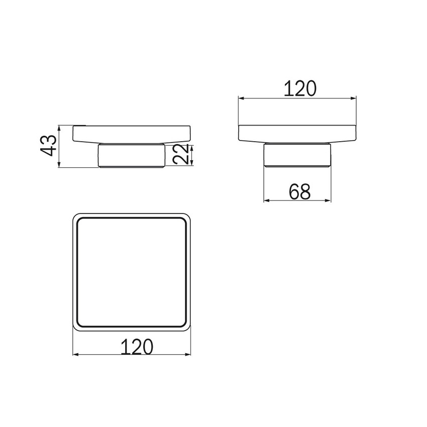 Immagine di Inda LEA portasapone da appoggio con bacinella in vetro satinato, finitura cromo A1811ZCR21