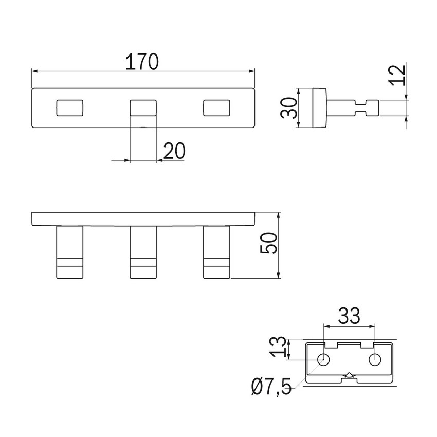 Immagine di Inda LEA appendiabiti triplo, finitura cromo A1820CCR
