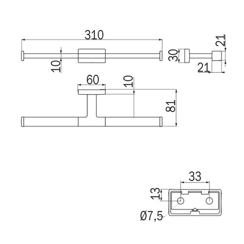Immagine di Inda LEA portarotolo doppio, finitura cromo A1825BCR