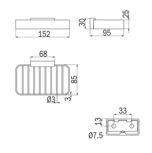 Immagine di Inda LEA portaoggetti L.15 P.10 cm, finitura cromo A1849ACR