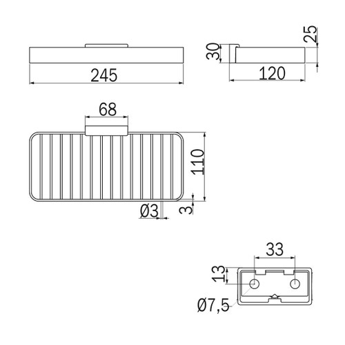Immagine di Inda LEA cestino L.24,5 P.12 cm, finitura cromo A1851ACR