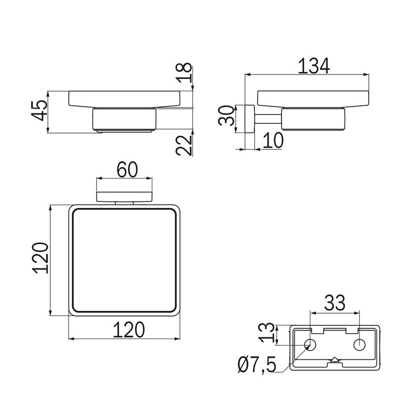 Immagine di Inda LEA portasapone a parete con bacinella in vetro satinato, finitura cromo A18110CR21