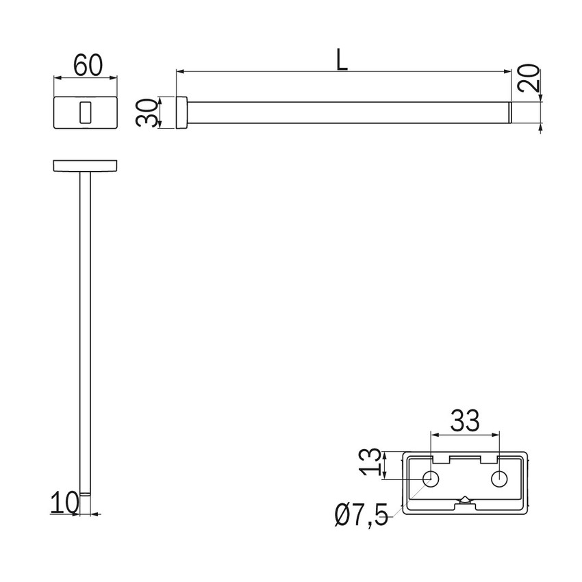 Immagine di Inda LEA porta salviette singolo L.45 cm, finitura cromo A18150CR