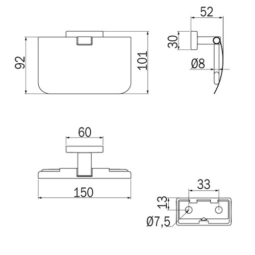 Immagine di Inda LEA portarotolo con coperchio, finitura bronzo A18260BZ