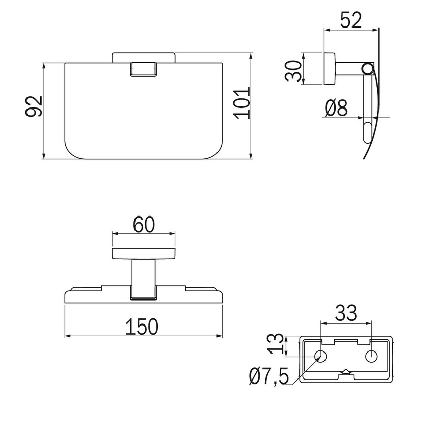 Immagine di Inda LEA portarotolo con coperchio, finitura bronzo A18260BZ