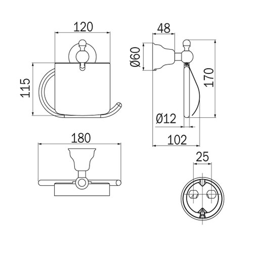 Immagine di Inda RAFFAELLA portarotolo con coperchio, finitura cromo A3226ACR