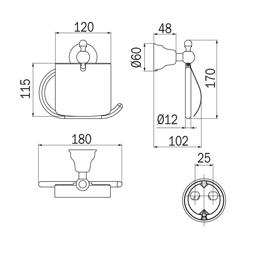 Immagine di Inda RAFFAELLA portarotolo con coperchio, finitura cromo A3226ACR