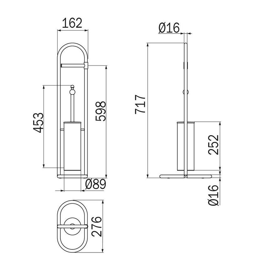 Immagine di Inda RAFFAELLA piantana con portarotolo e portascopino, finitura cromo A32240CR