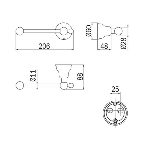 Immagine di Inda RAFFAELLA portarotolo, finitura cromo A32250CR