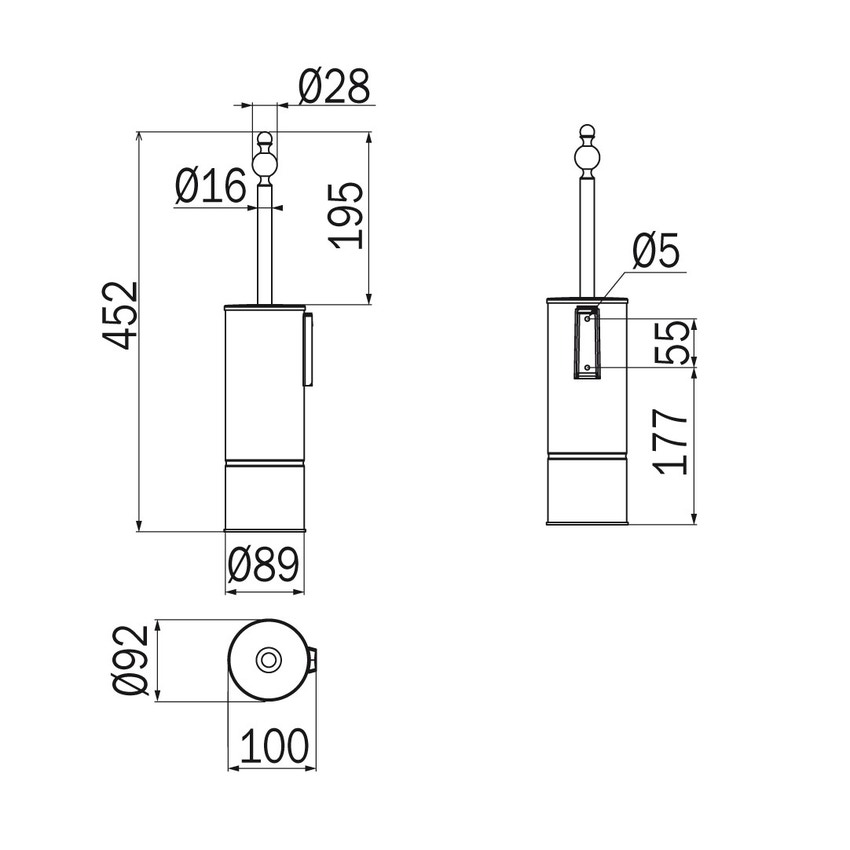 Immagine di Inda RAFFAELLA portascopino da parete o terra, finitura cromo A37140CR