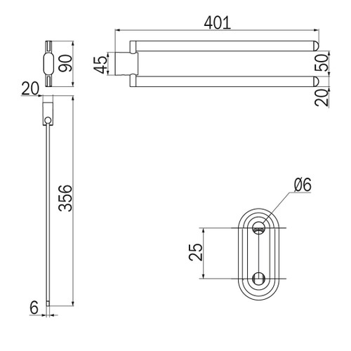 Immagine di Inda MITO portasalviette doppio a snodo, finitura cromo A20150CR