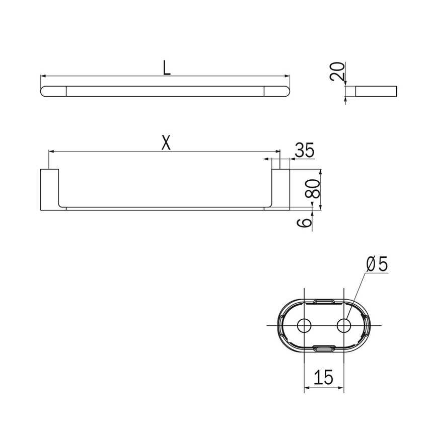 Immagine di Inda MITO portasalviette L.49 cm, finitura cromo A2018BCR