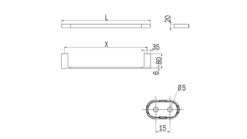 Immagine di Inda MITO portasalviette L.49 cm, finitura cromo e bianco opaco A2018BWY