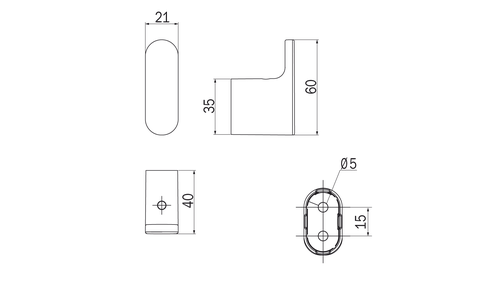 Immagine di Inda MITO appendiabiti, finitura cromo A2020ACR
