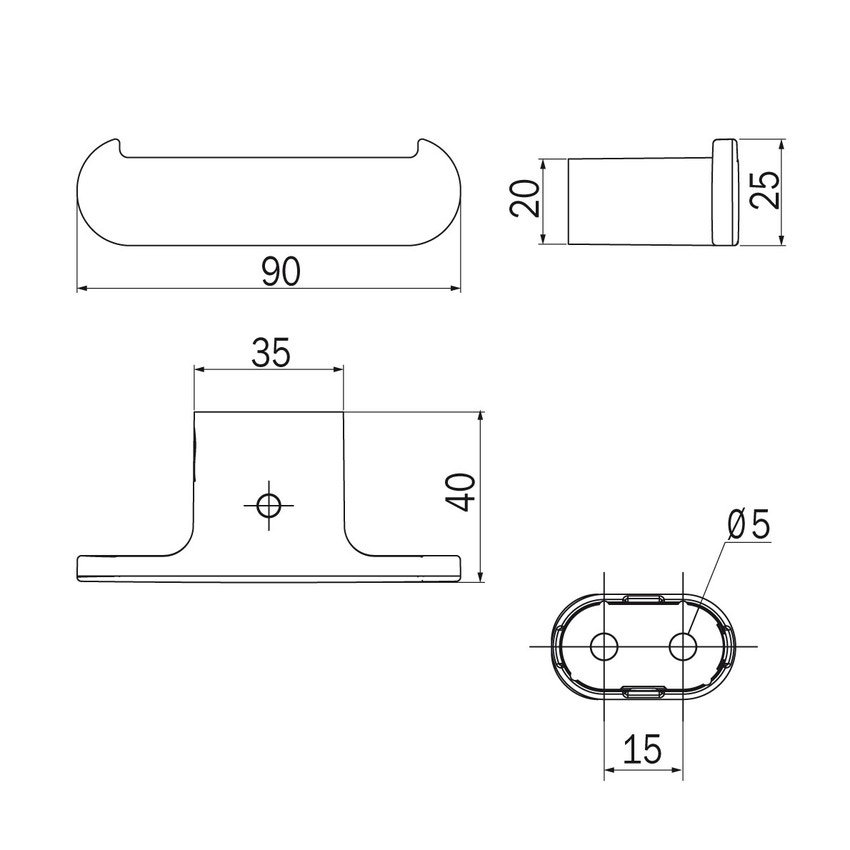 Immagine di Inda MITO appendiabiti doppio, finitura nickel spazzolato A2020BAC