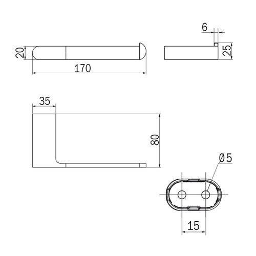 Immagine di Inda MITO portarotolo sinistro, finitura nickel spazzolato A2025AAC