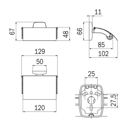 Immagine di Inda EXPORT portarotolo con coperchio, finitura cromo A22260CR