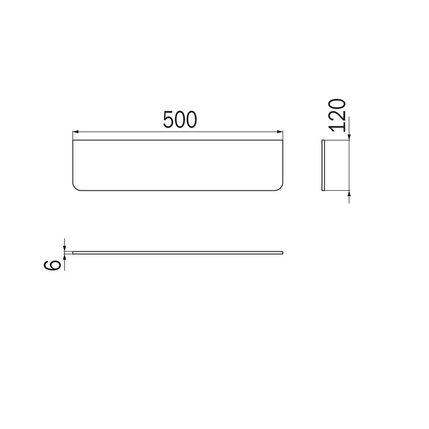 Immagine di Inda EXPORT ripiano in cristallo L.50 cm trasparente temperato R1150A