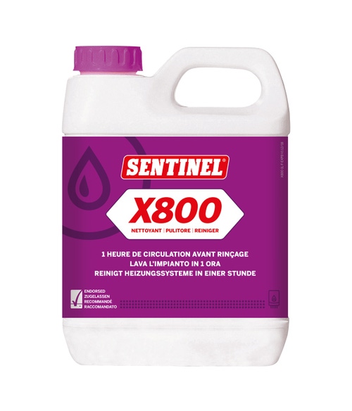 Immagine di Sentinel X800 Pulitore Ultra, rimuove rapidamente i detriti della corrosione e i depositi di calcare, da tutti i tipi di impianto di riscaldamento, 1 litro X800L-12X1L-EXPB