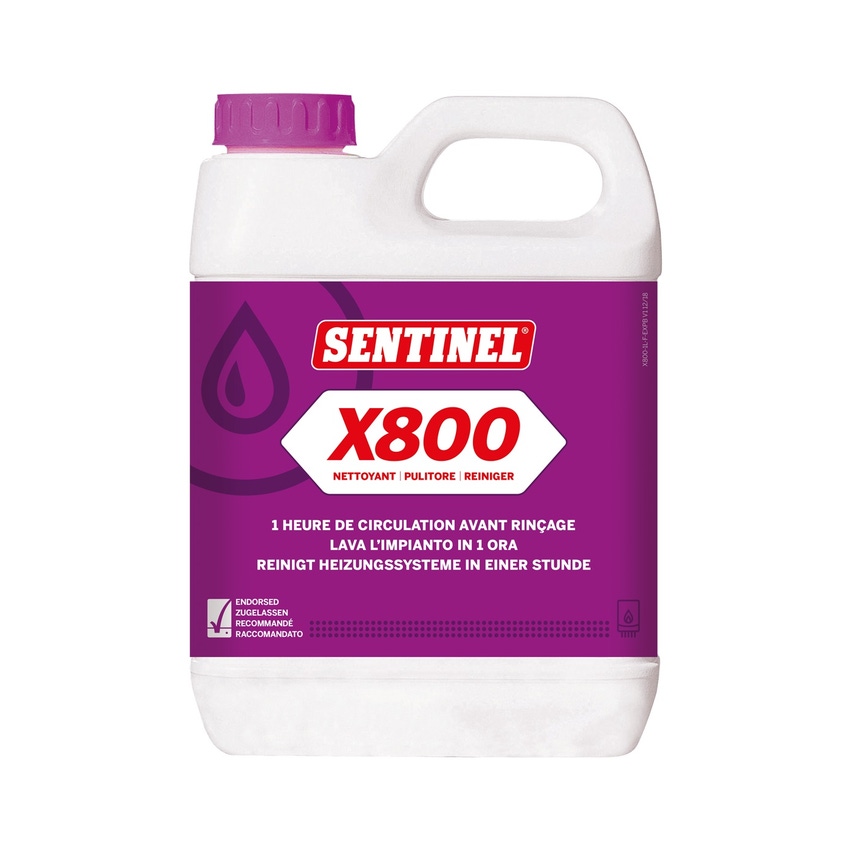 Immagine di Sentinel X800 Pulitore Ultra, rimuove rapidamente i detriti della corrosione e i depositi di calcare, da tutti i tipi di impianto di riscaldamento, 5 litri X800L-2X5L-EXP