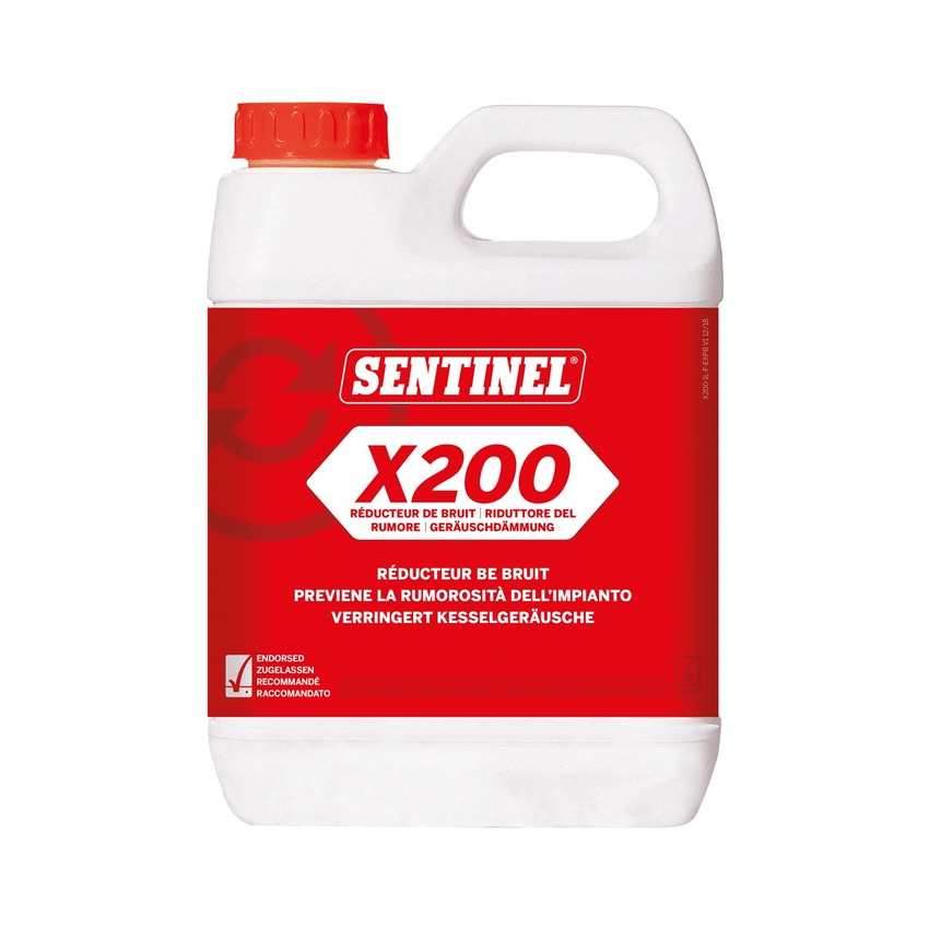 Immagine di Sentinel X200 Riduttore del rumore, trattamento permanente per eliminare i rumori della caldaia, 1 litro X200L-12X1L-EXP