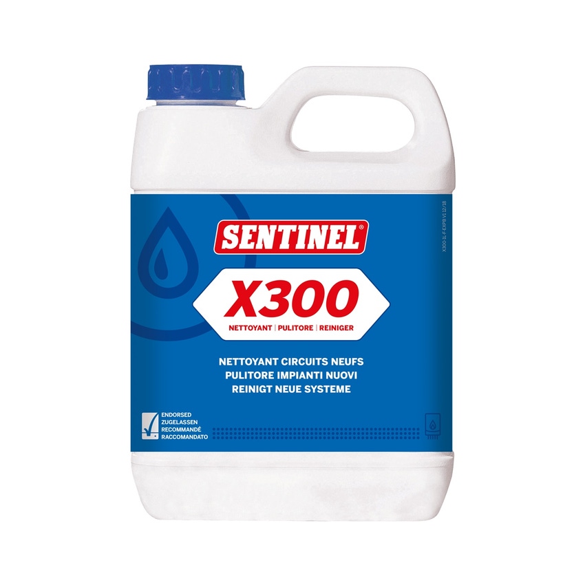 Immagine di Sentinel X300 Pulitore impianti nuovi è formulato specificamente per pulire gli impianti di riscaldamento nuovi, 1 litro X300L-12X1L-EXP